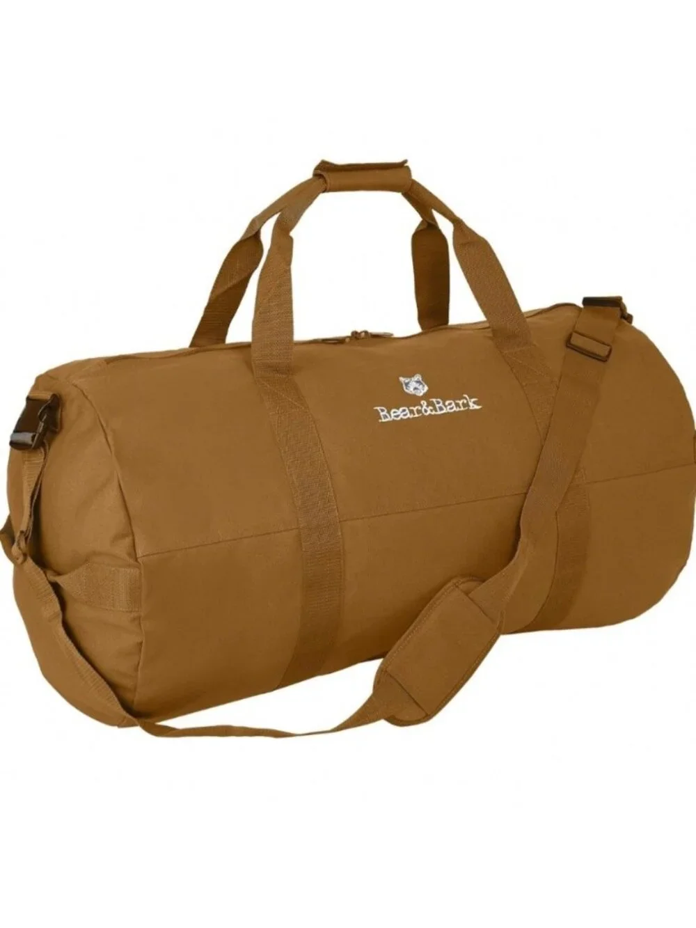 Bear & Bark Unisex Brown Canvas Top Duffle Bag Heavy Duty 48